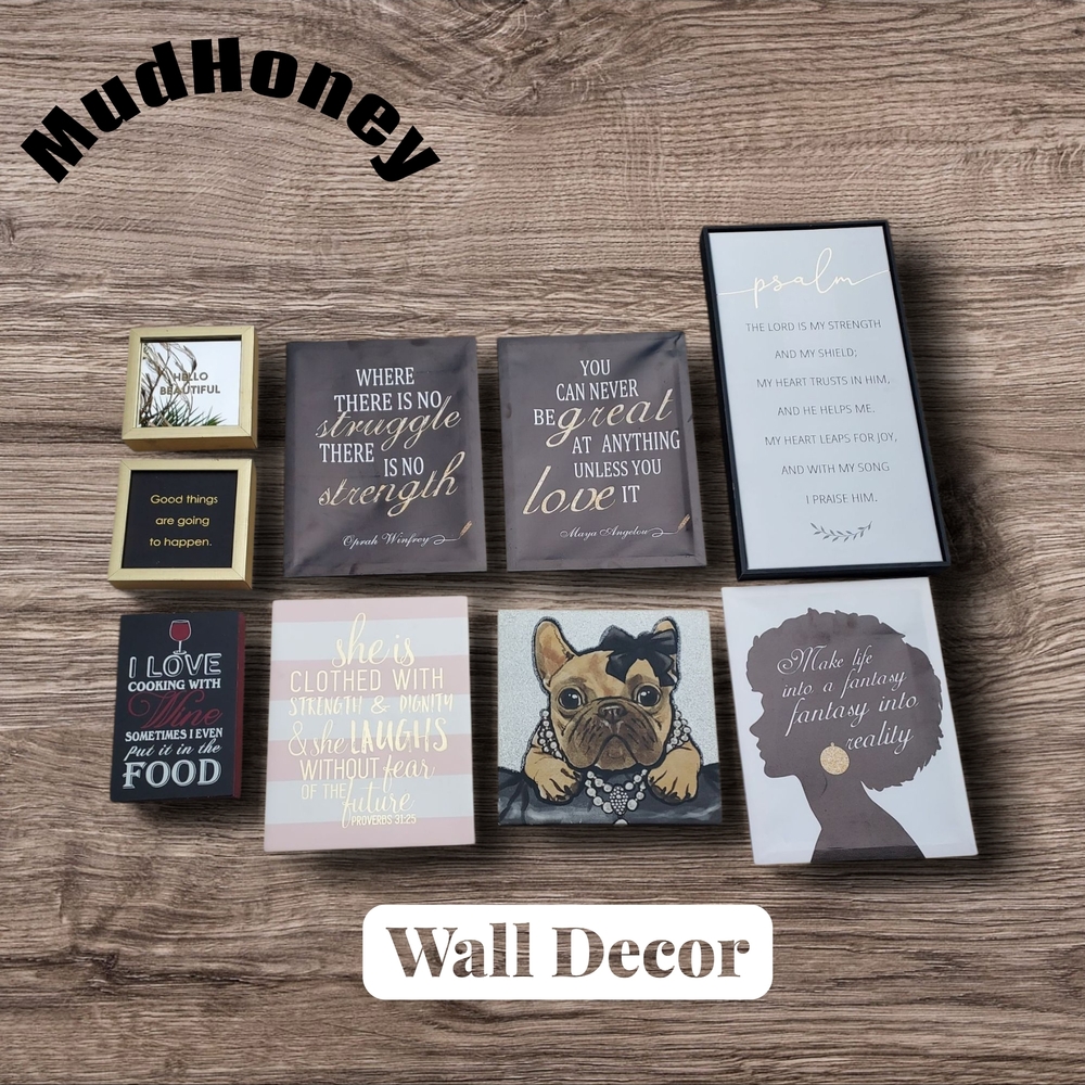 Inspirational Wall Decor Set - Black, Brown, Gold, Gray